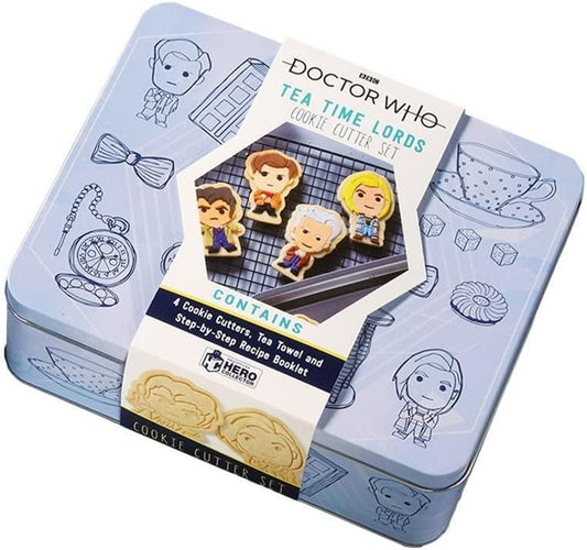 Doctor Who Time Lords Cookie Cutters and Tea Towel Set