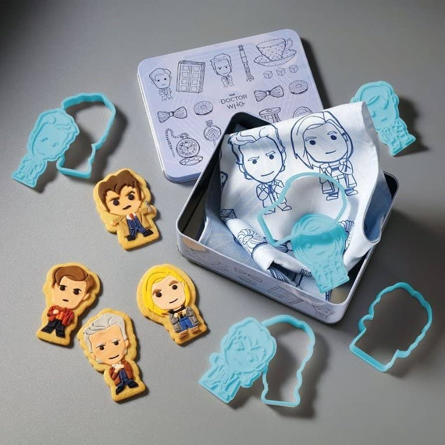 Doctor Who Time Lords Cookie Cutters and Tea Towel Set