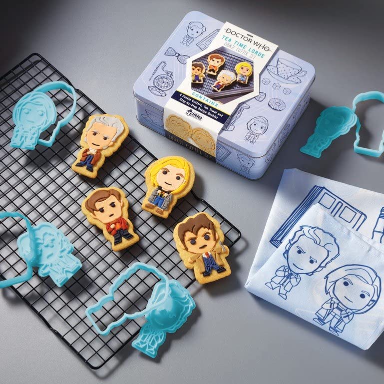 Doctor Who Time Lords Cookie Cutters and Tea Towel Set