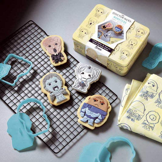 Doctor Who Monsters Cookie Cutters and Tea Towel Set