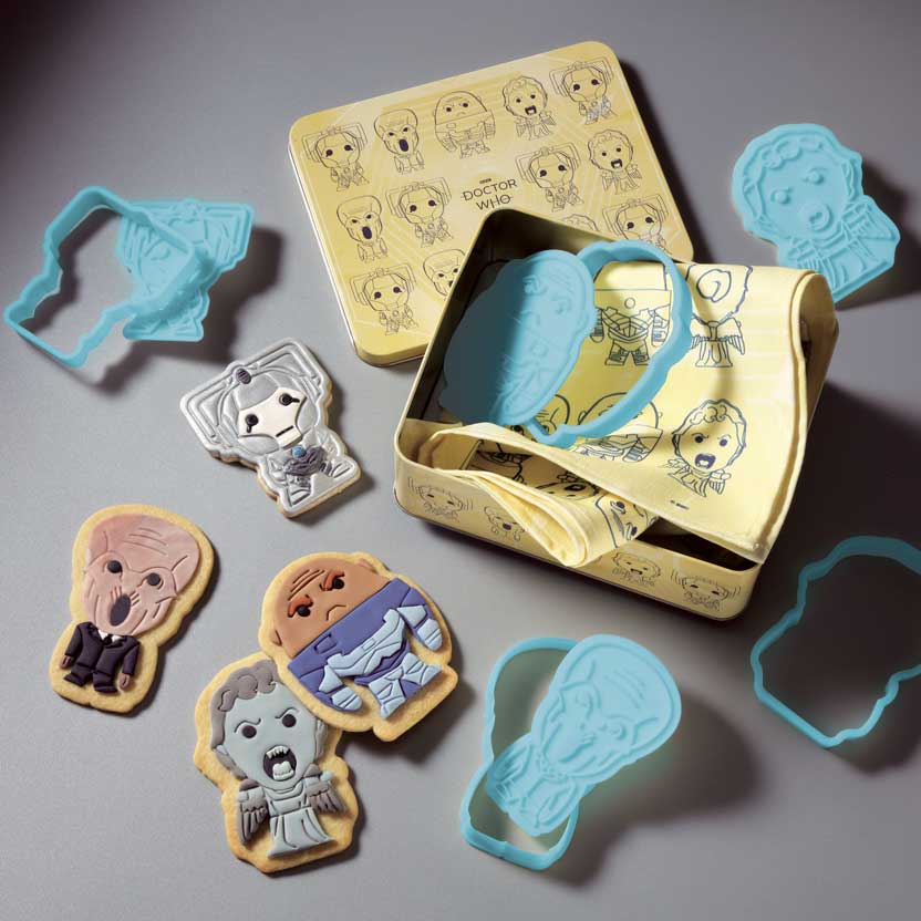 Doctor Who Monsters Cookie Cutters and Tea Towel Set