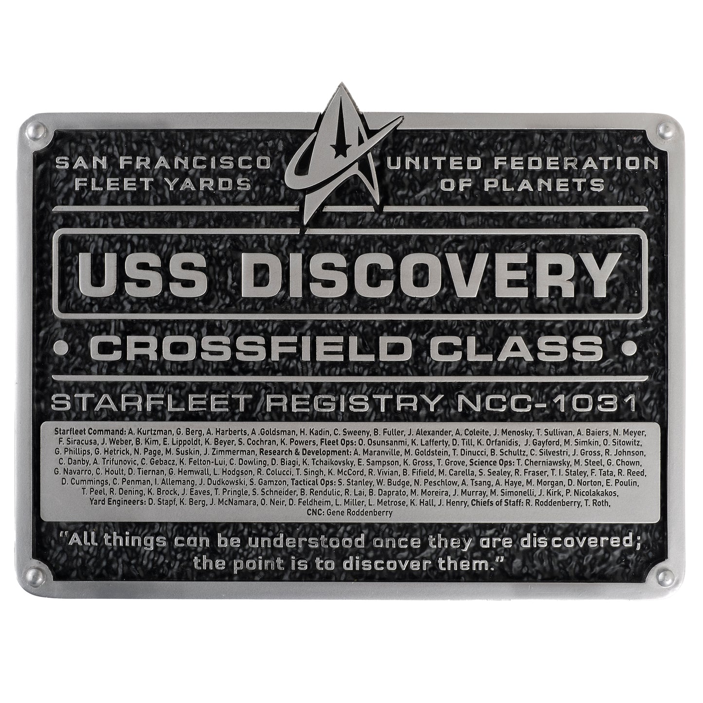 Star Trek Dedication Plaque U.S.S. Discovery (small)