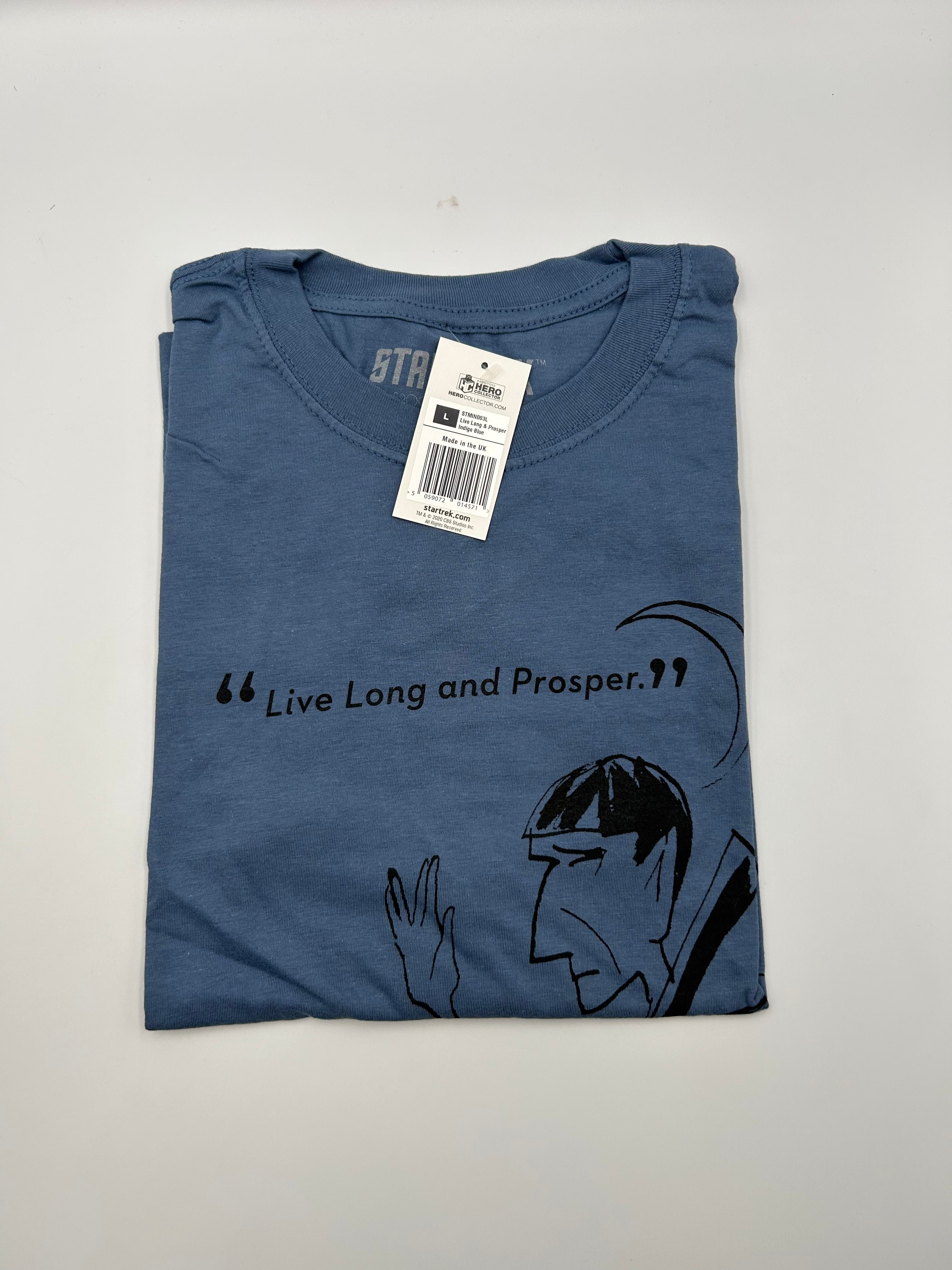 Spock T Shirt Live Long And Prosper Indigo Large Master Replicas