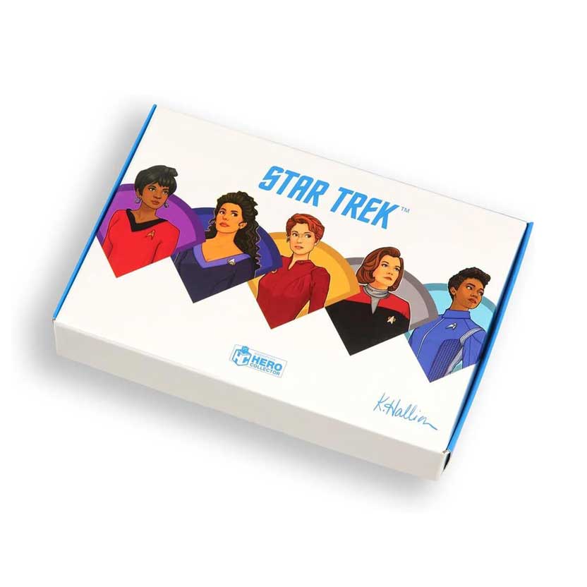 Star-Trek Women Pin Badge Set: Uhura, Troi, Kira, Janeway and Burnham