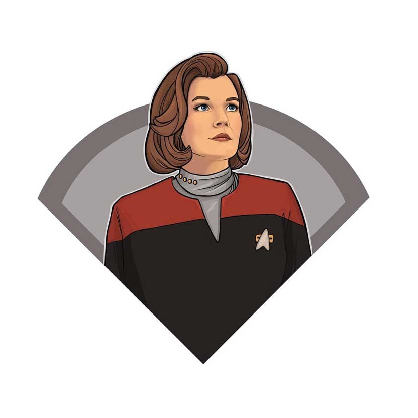 Star-Trek Women Pin Badge Set: Uhura, Troi, Kira, Janeway and Burnham